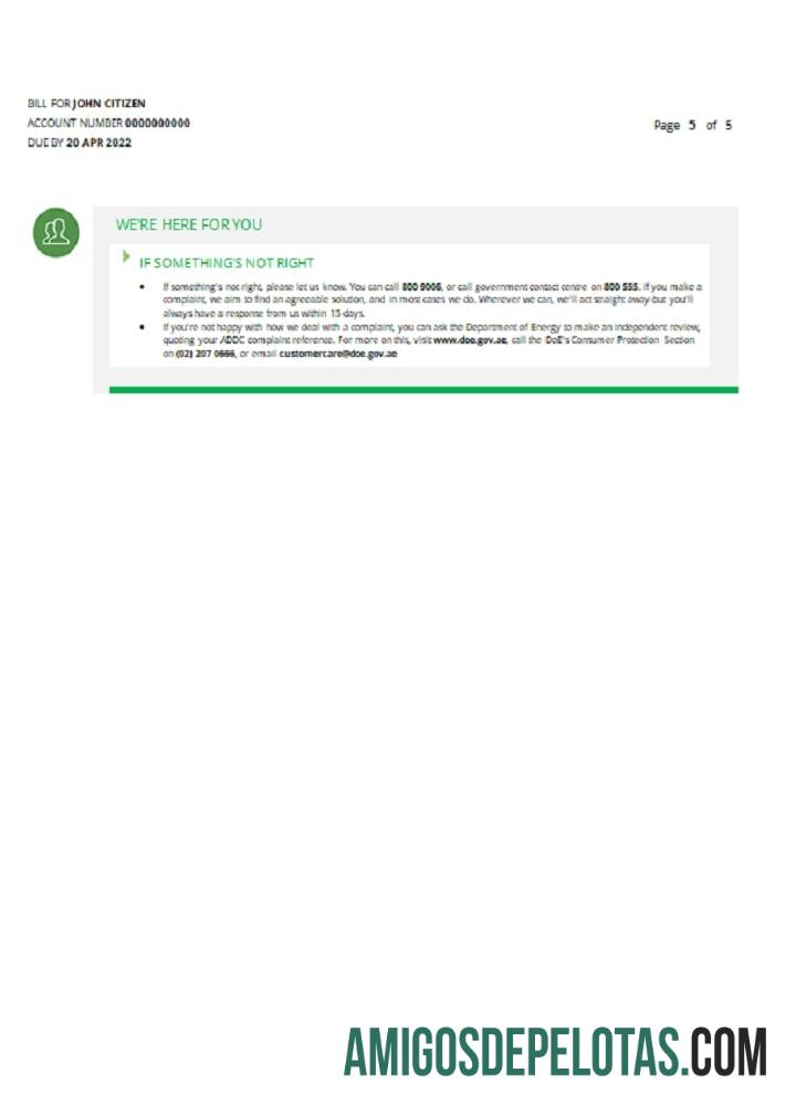 Em branco Emirados Árabes Unidos Umm Al Quwain Al Ain Distribution Co. Modelo de conta de serviços públicos em Word e PDF (5 páginas) 5